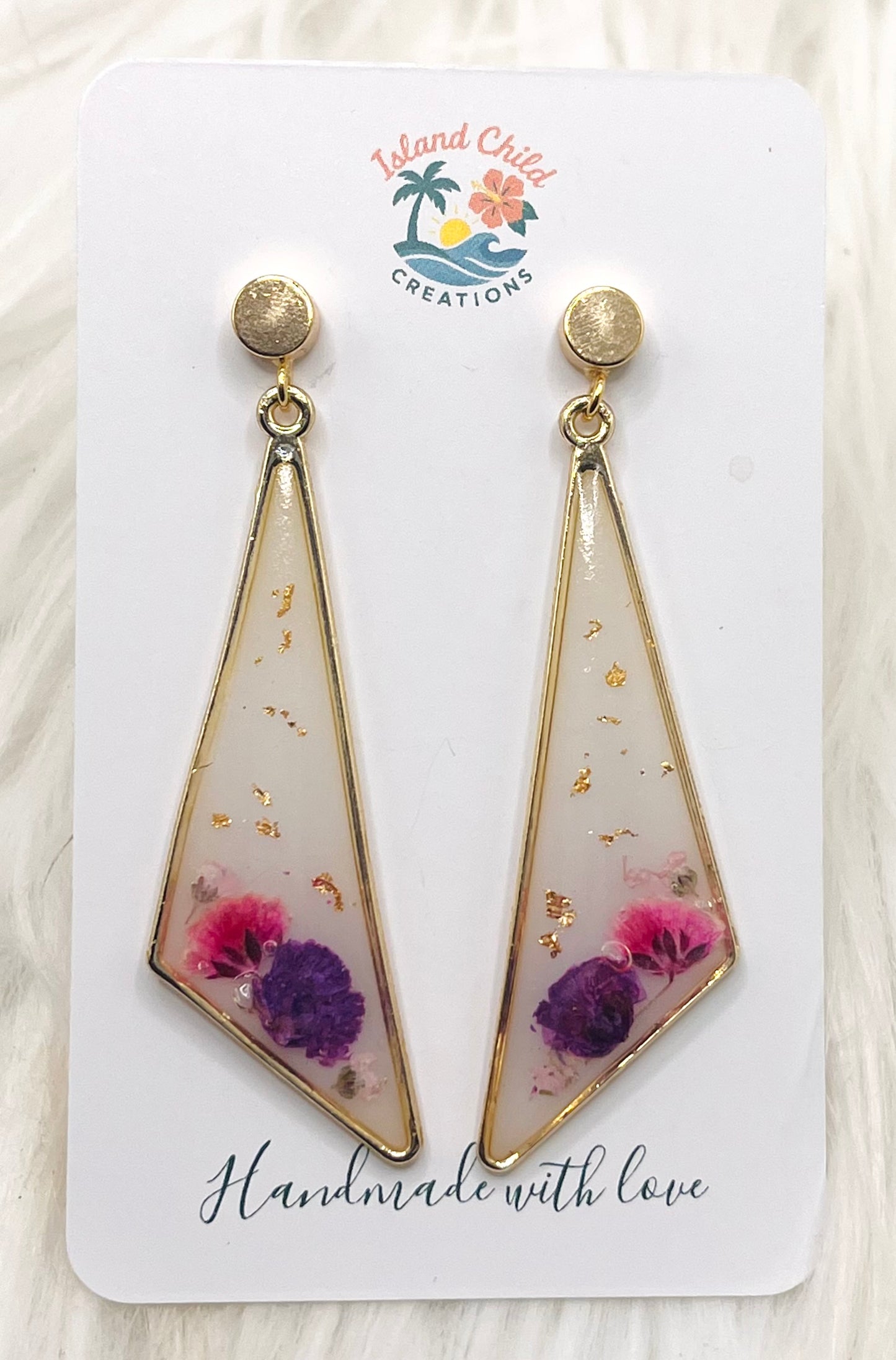 TRIANGLE FLORAL DANGLES