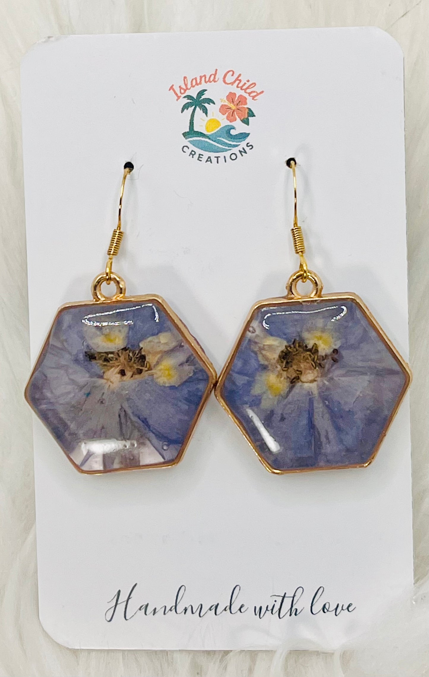 BLUE FLORAL DANGLES