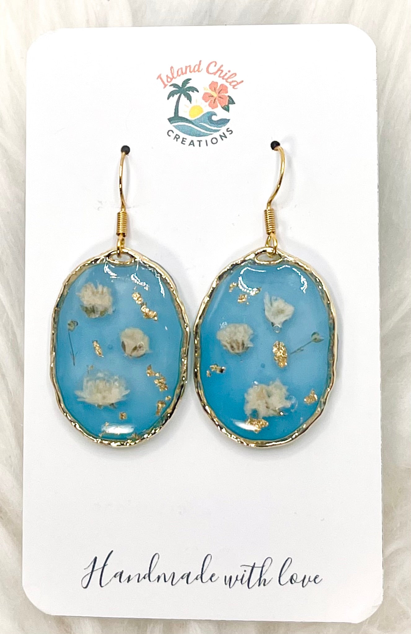 BLUE FLORAL DANGLES