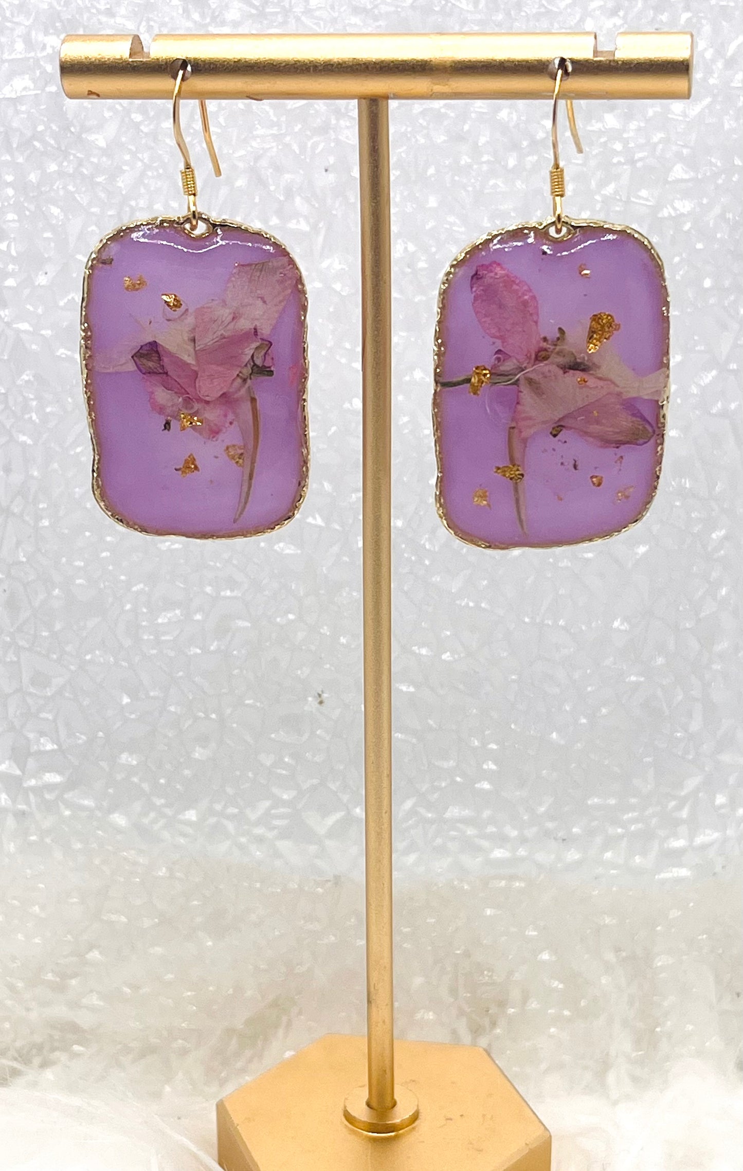 PURPLE FLORAL DANGLES