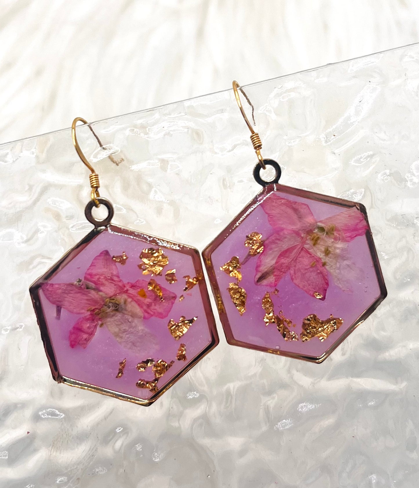 PURPLE FLORAL DANGLES