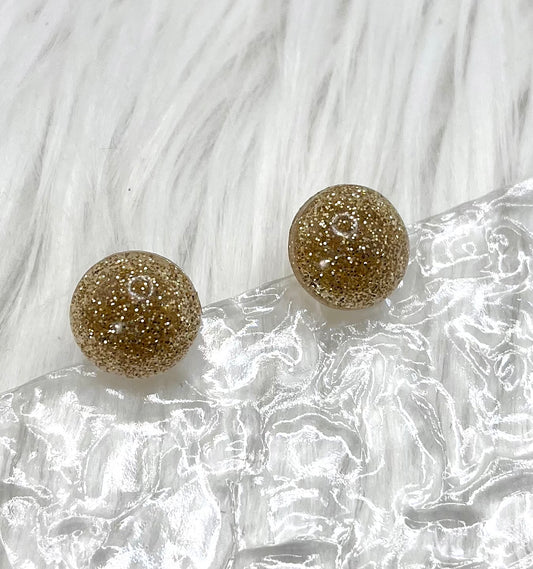 GOLD GLITTER SPARKLY STUDS
