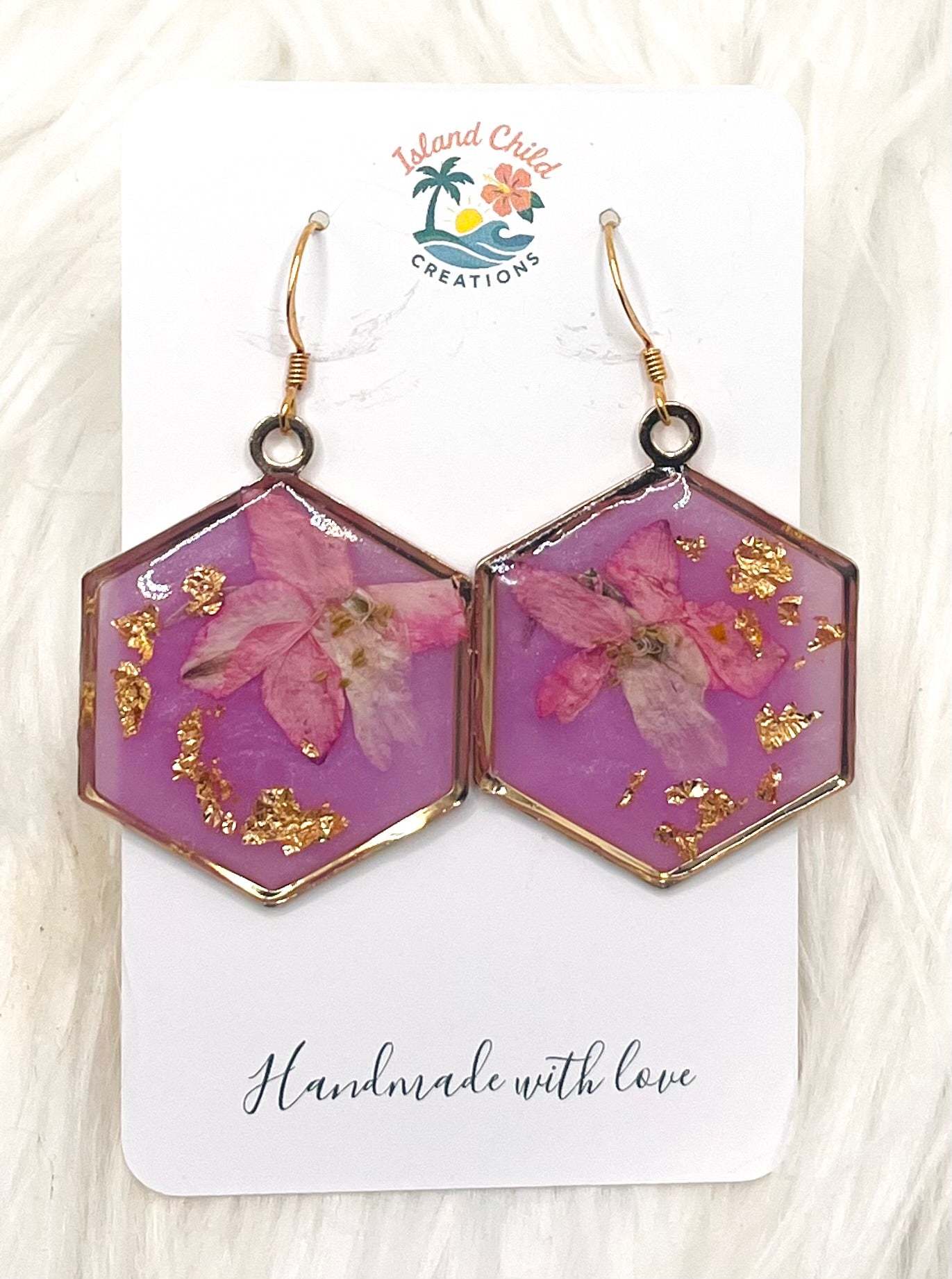 PURPLE FLORAL DANGLES