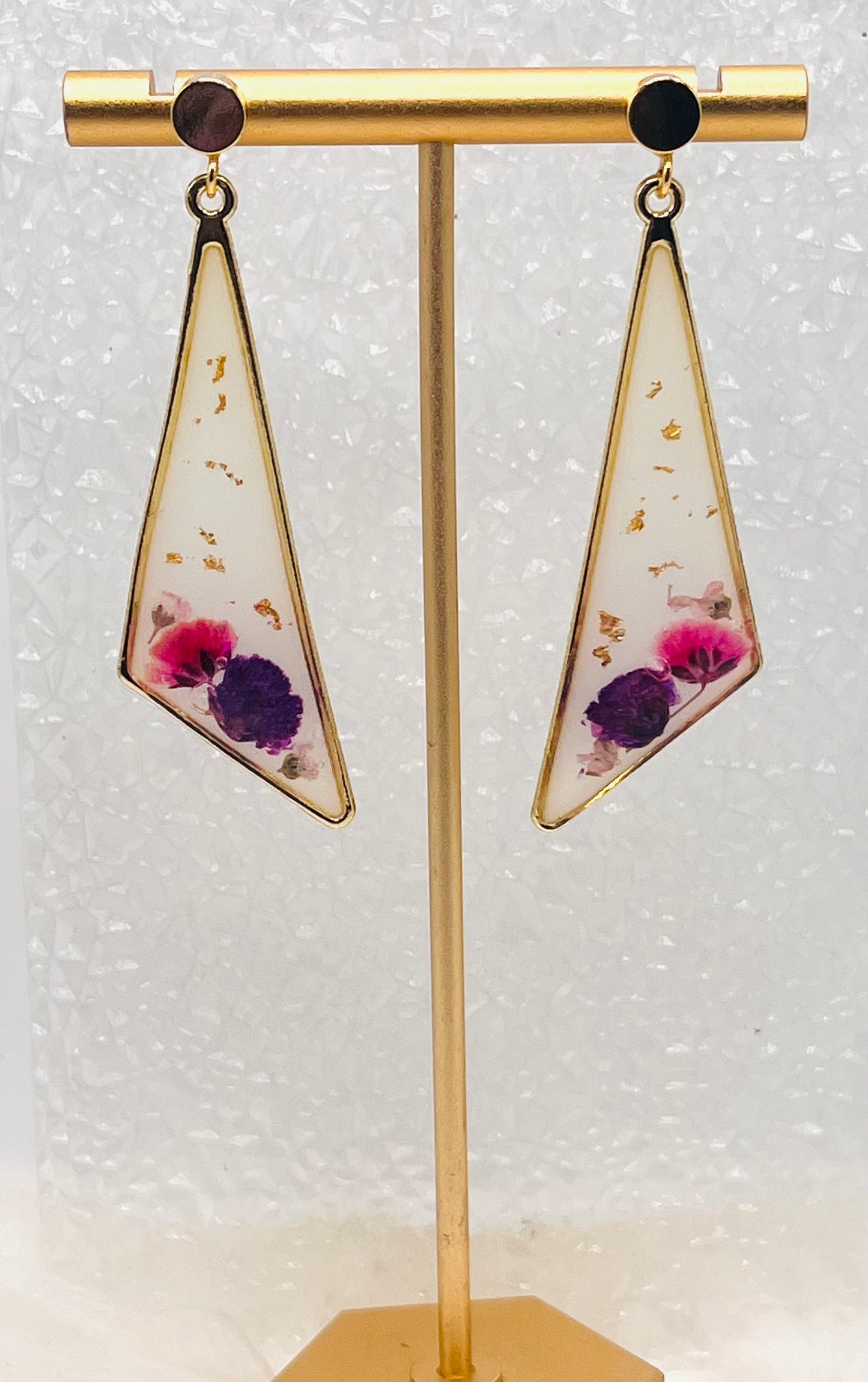 TRIANGLE FLORAL DANGLES