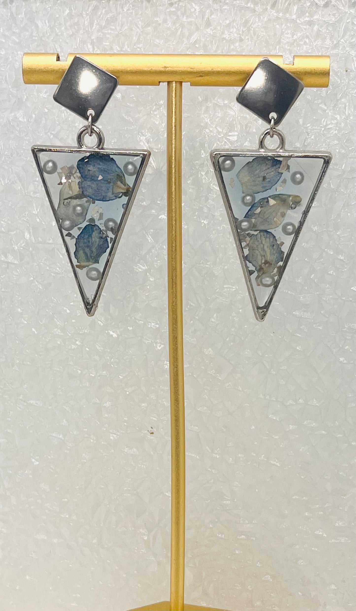 BLUE FLORAL DANGLES