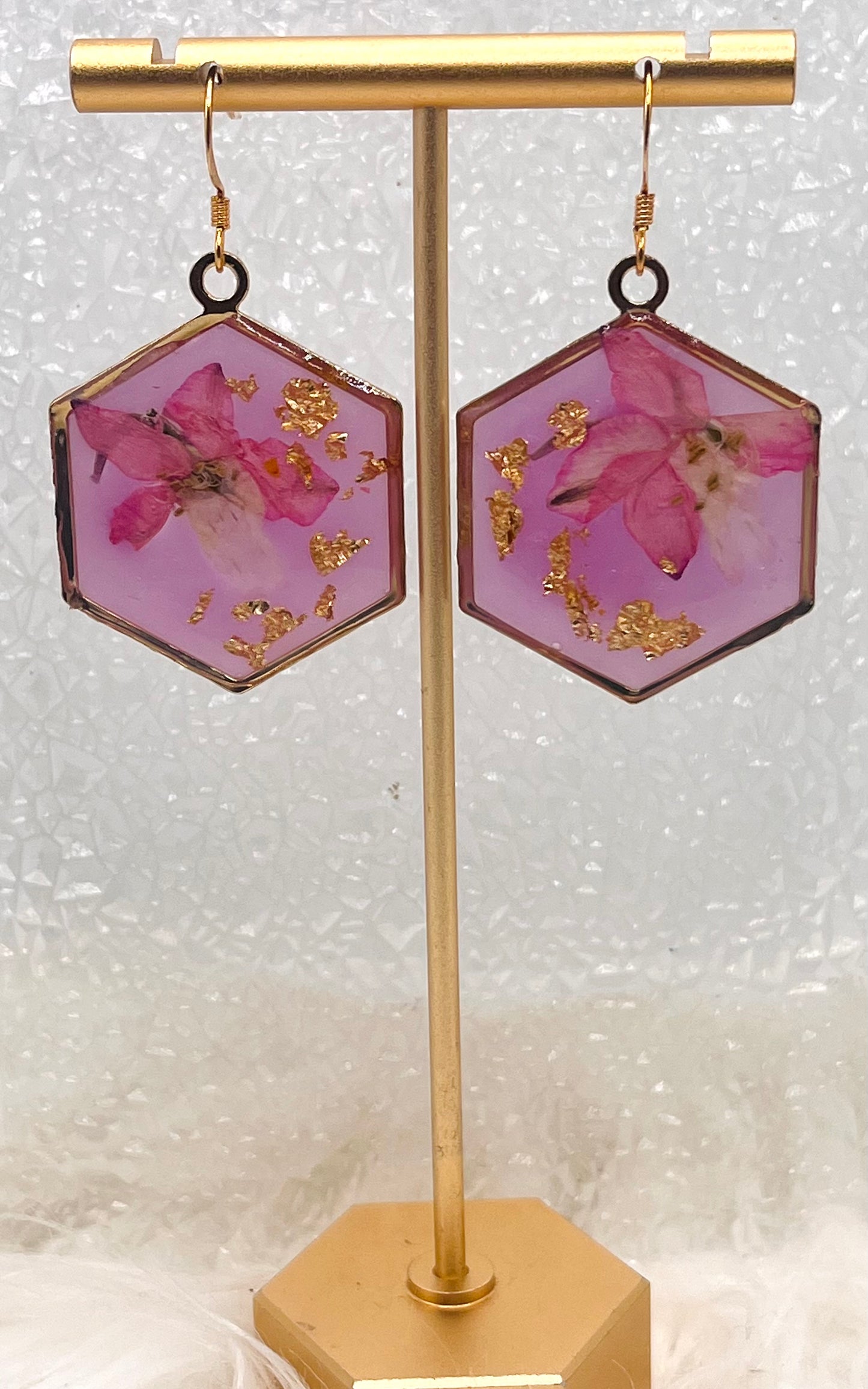 PURPLE FLORAL DANGLES