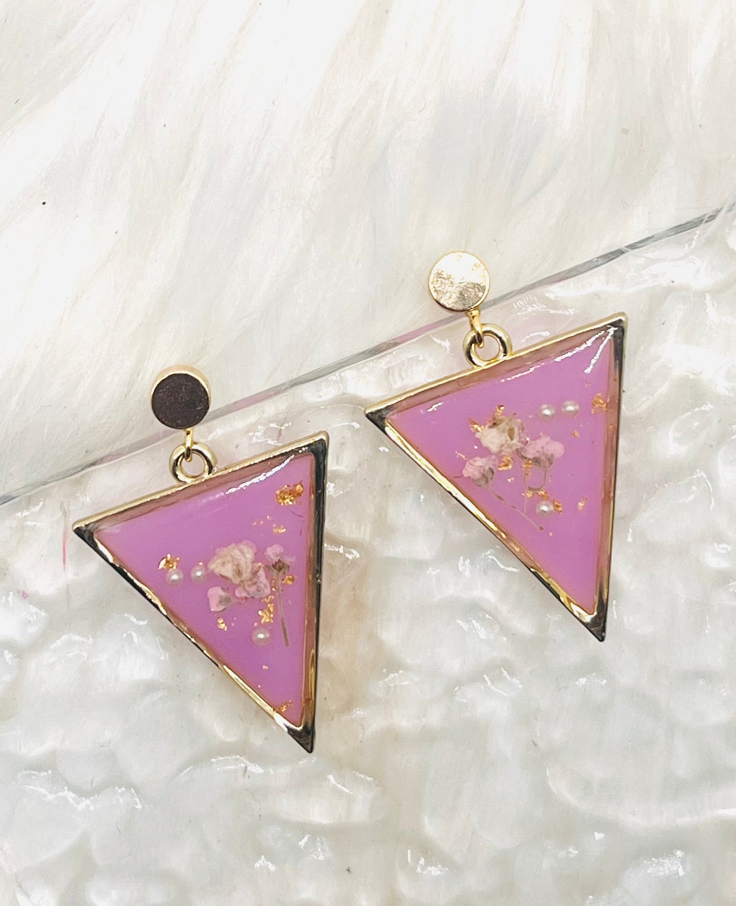 PURPLE FLORAL DANGLES