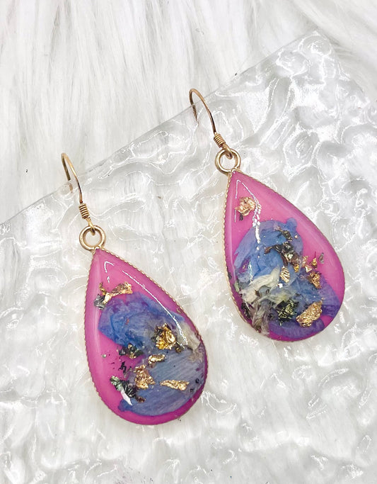 ORCHID PINK FLORAL DANGLES