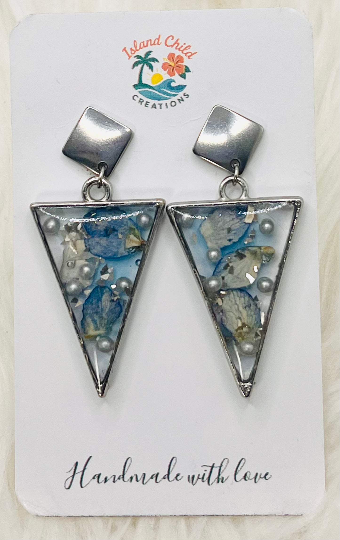 BLUE FLORAL DANGLES