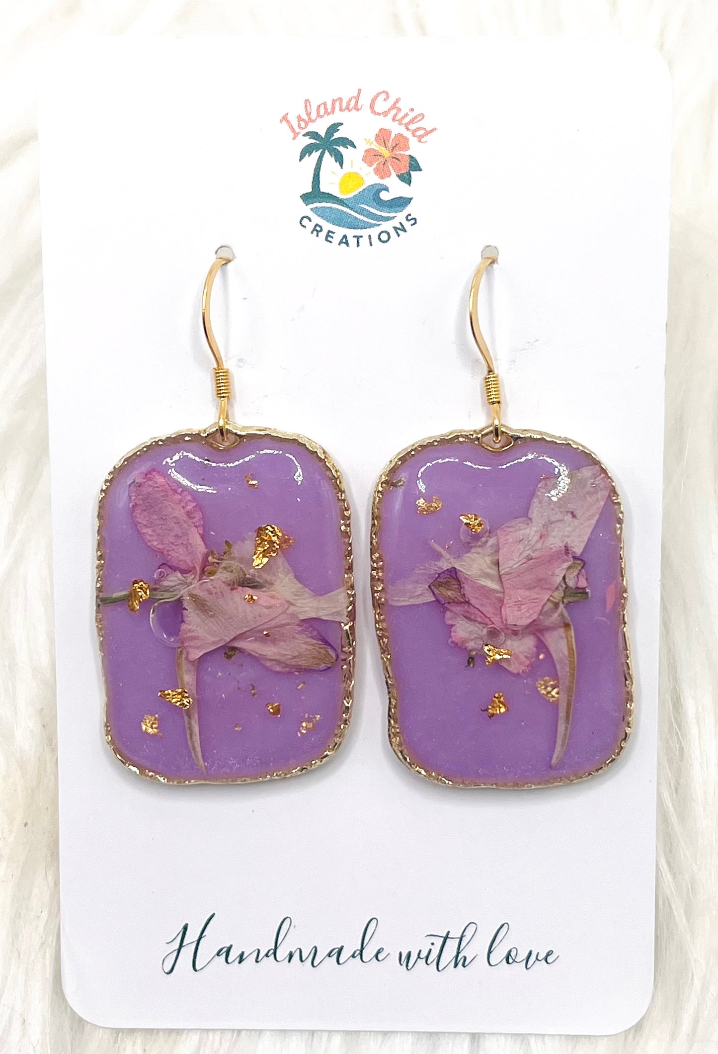 PURPLE FLORAL DANGLES