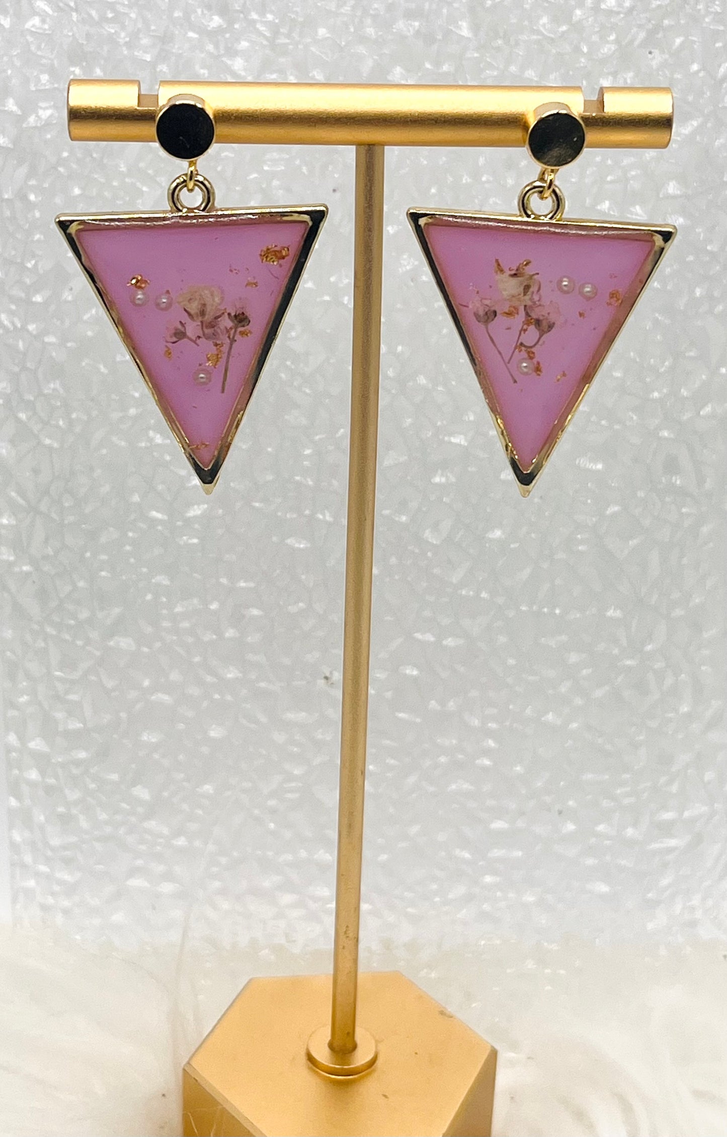 PURPLE FLORAL DANGLES