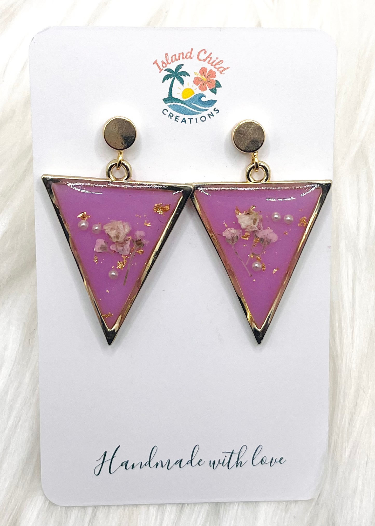 PURPLE FLORAL DANGLES
