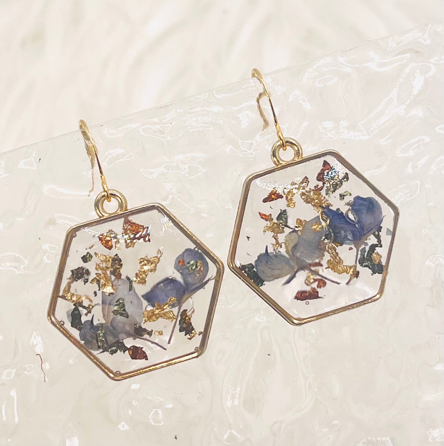 HEXAGON BLUEBONNET DANGLES