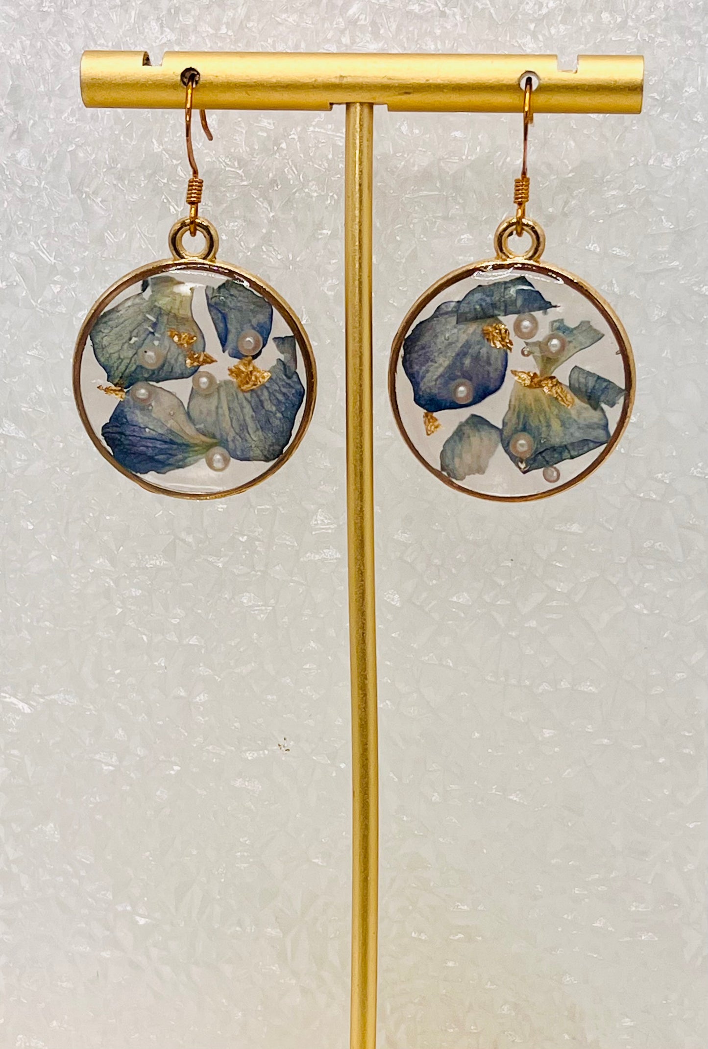 BLUE FLORAL DANGLES