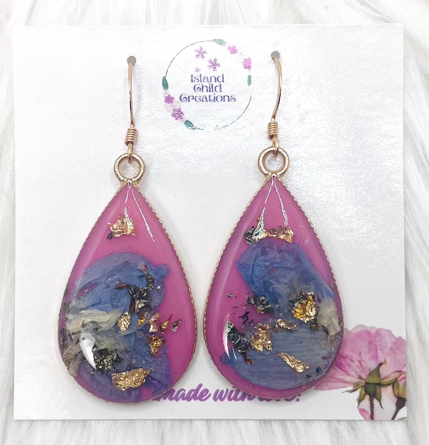 ORCHID PINK FLORAL DANGLES