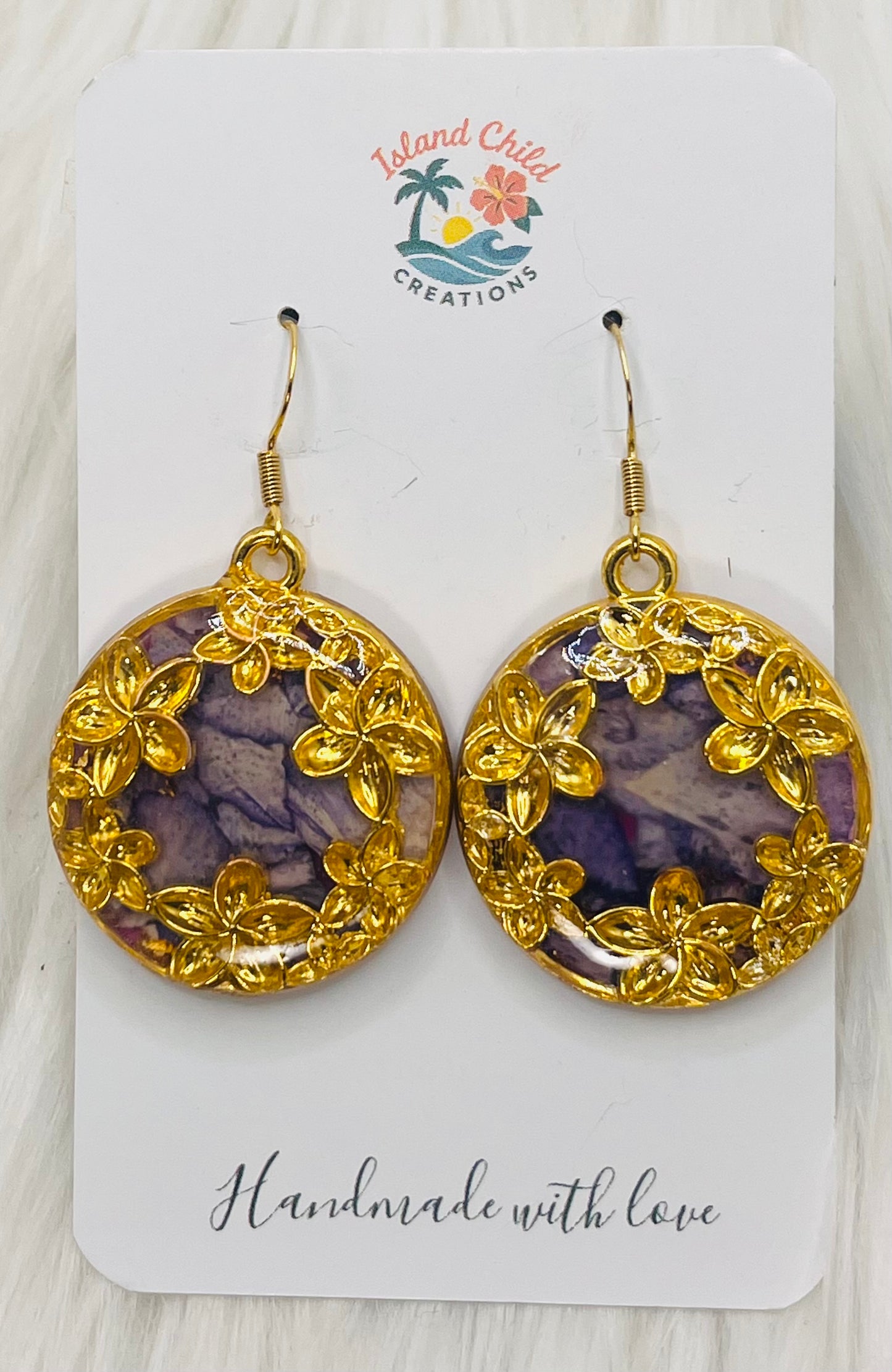 INDIGO PURPLE FLORAL DANGLES