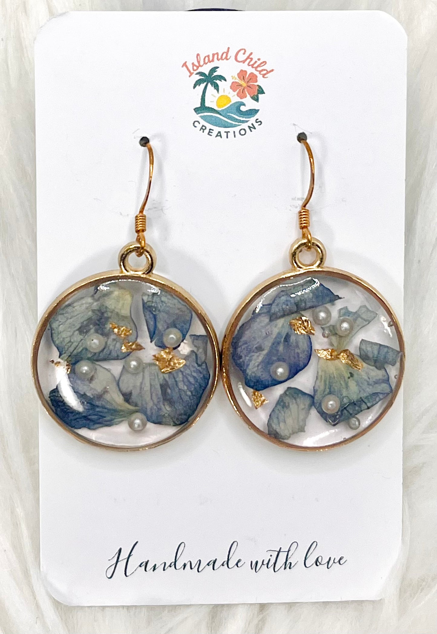 BLUE FLORAL DANGLES