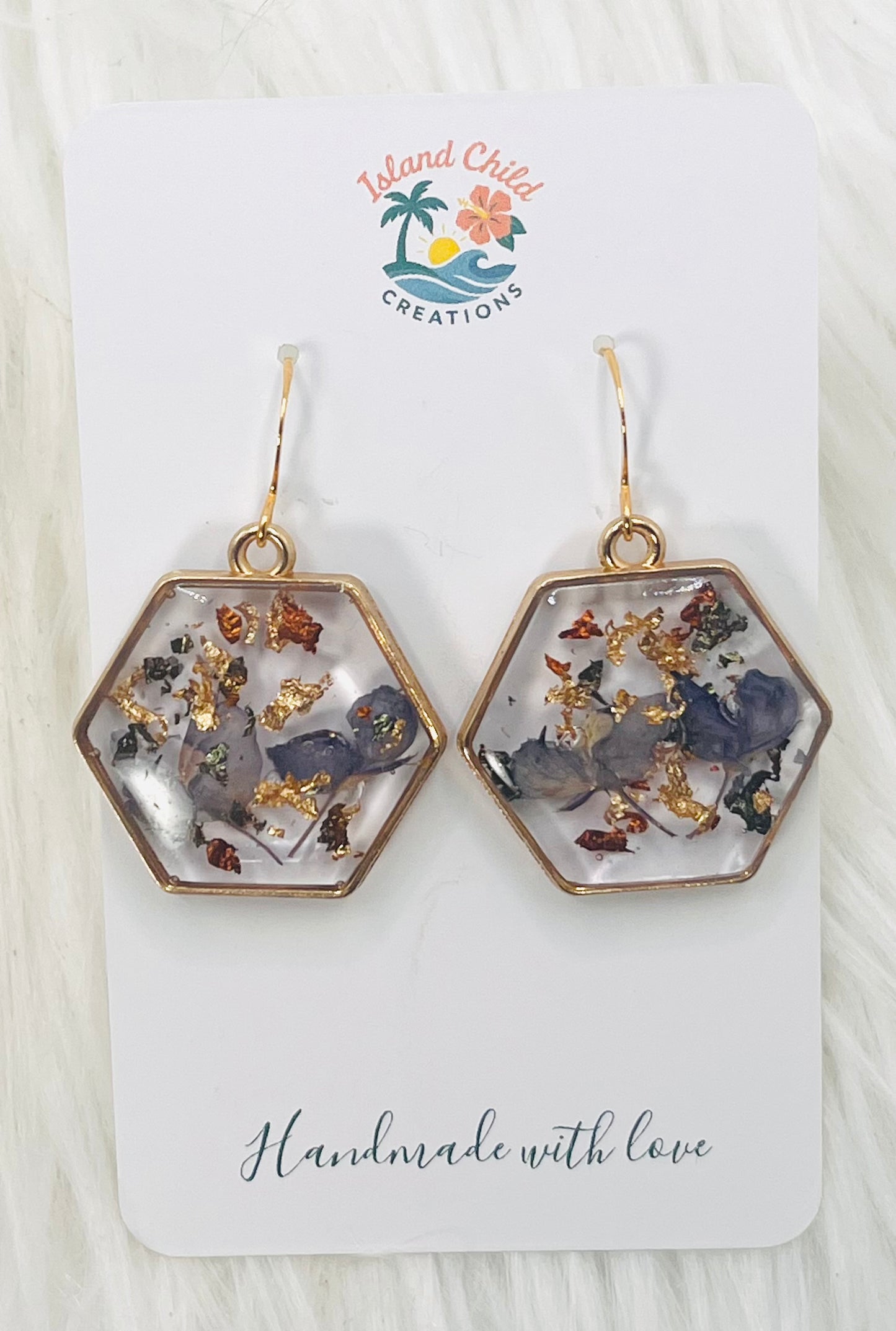HEXAGON BLUEBONNET DANGLES