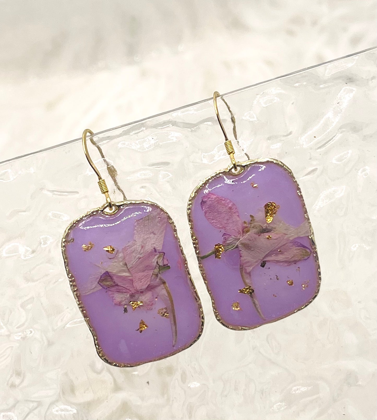 PURPLE FLORAL DANGLES