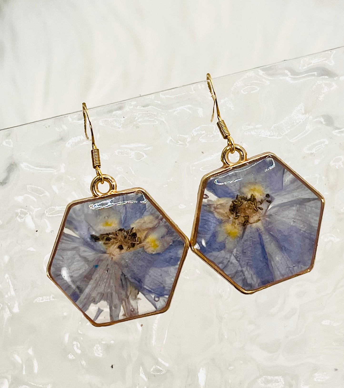 BLUE FLORAL DANGLES