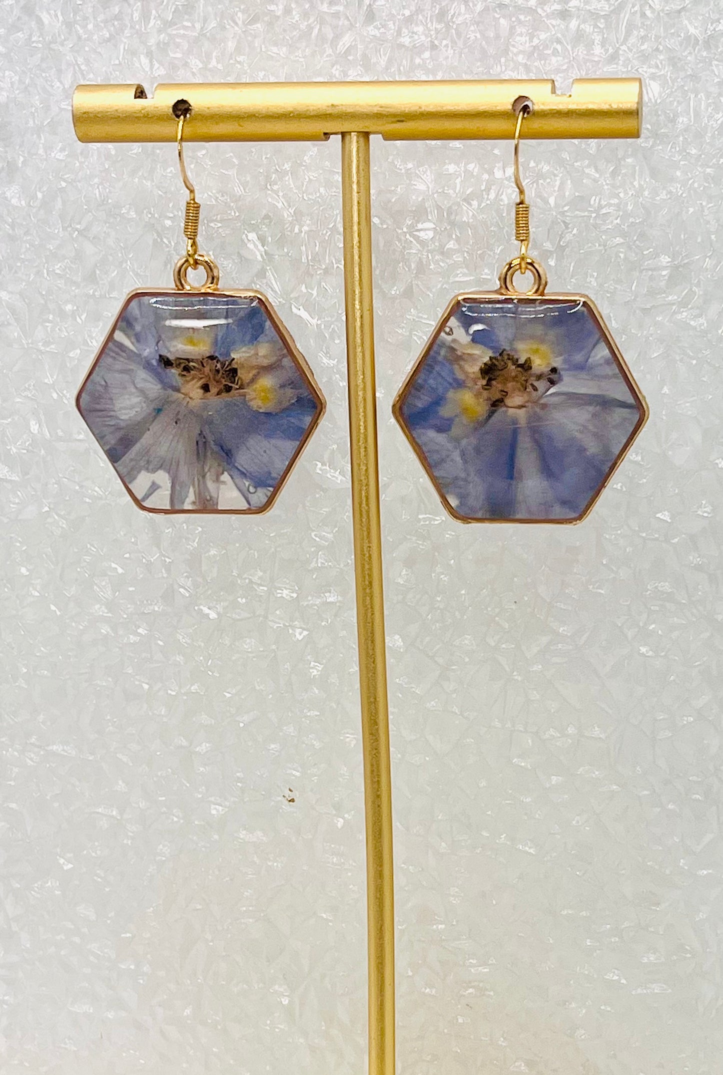 BLUE FLORAL DANGLES