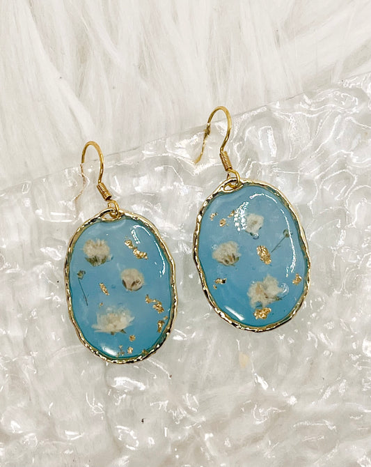 BLUE FLORAL DANGLES