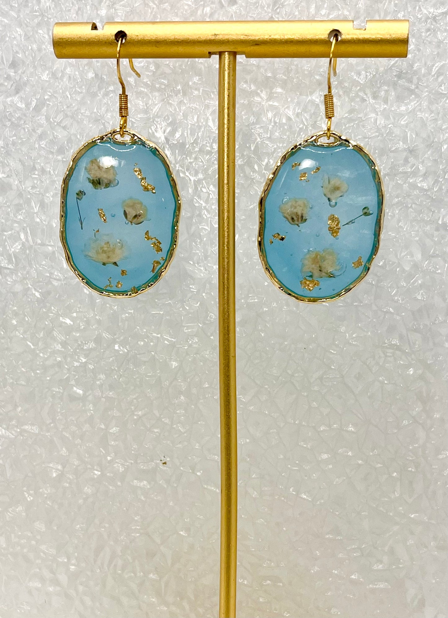 BLUE FLORAL DANGLES