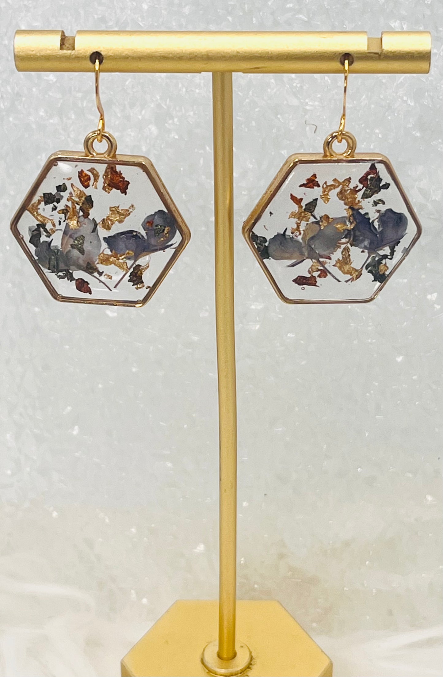 HEXAGON BLUEBONNET DANGLES